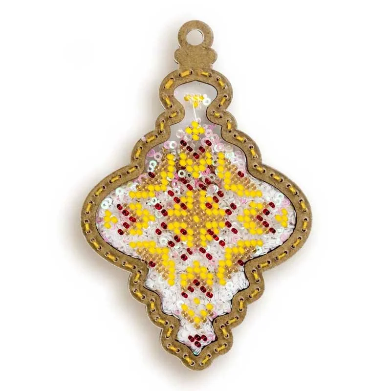 Bead embroidery kit on plastic base Christmas tree toy FLPL-066 Wonderland Crafts