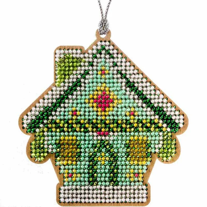 Bead embroidery kit on wood Wonderland Crafts FLK-146 Christmas decorations