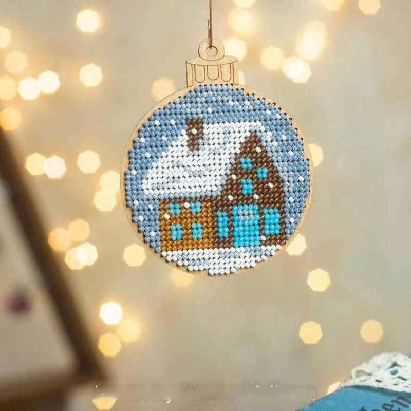 Bead embroidery kit on wood Wonderland Crafts FLK-312 Christmas decorations
