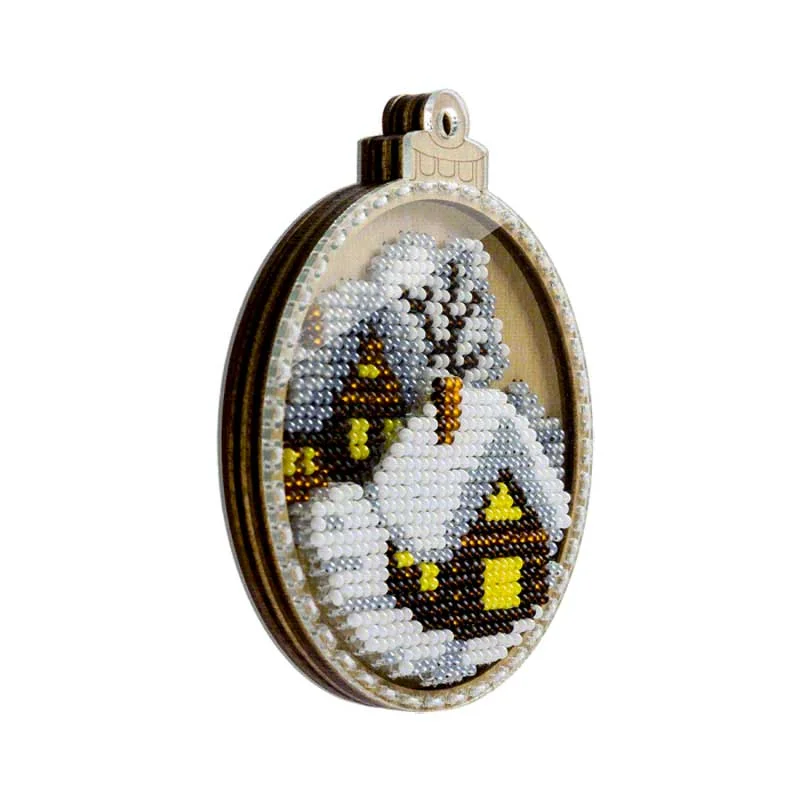 Bead embroidery kit on wood Wonderland Crafts FLK-370 Christmas decorations