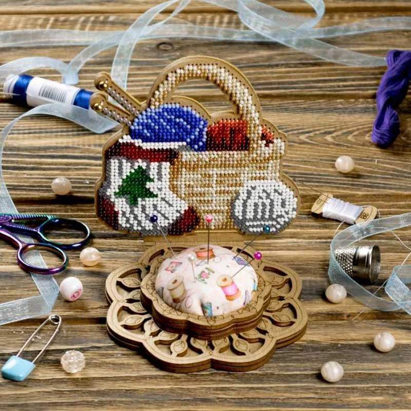 Bead embroidery kit on wood FairyLand FLK-480 Pincushion