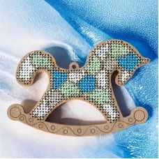 Bead embroidery kit on wood Wonderland Crafts FLK-571 Christmas decorations