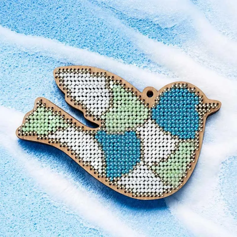 Bead embroidery kit on wood Wonderland Crafts FLK-572 Christmas decorations