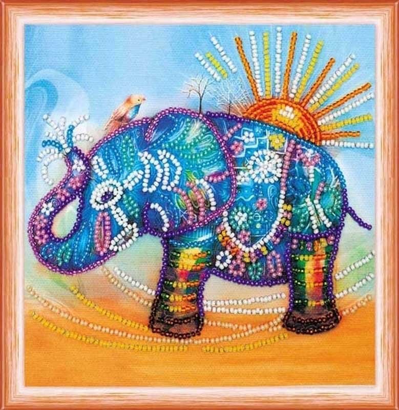 Фото Набір міні для вишивання бісером Абріс Арт АМ-149 Неоновий слон
