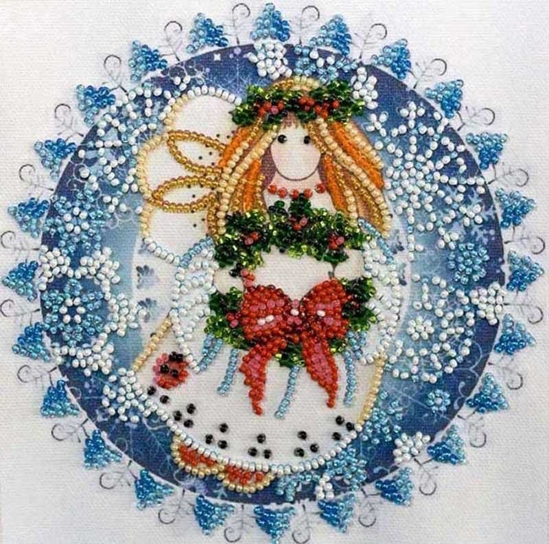 Фото Набор мини для вышивки бисером Абрис Арт АМ-184 Рождественский ангел