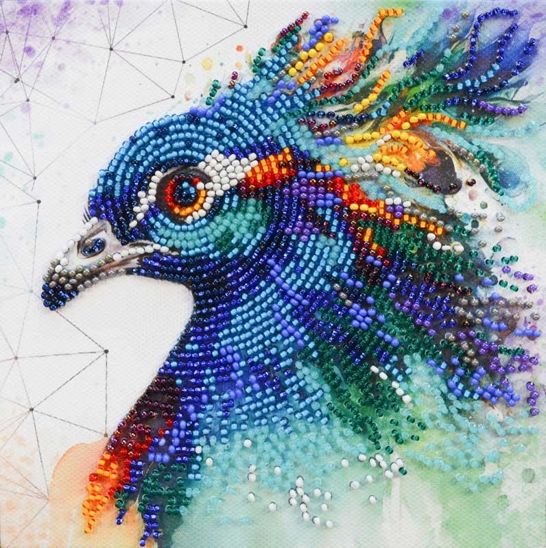Photo Bead embroideri kit Mini Abris Art AM-253 Respectable peacock