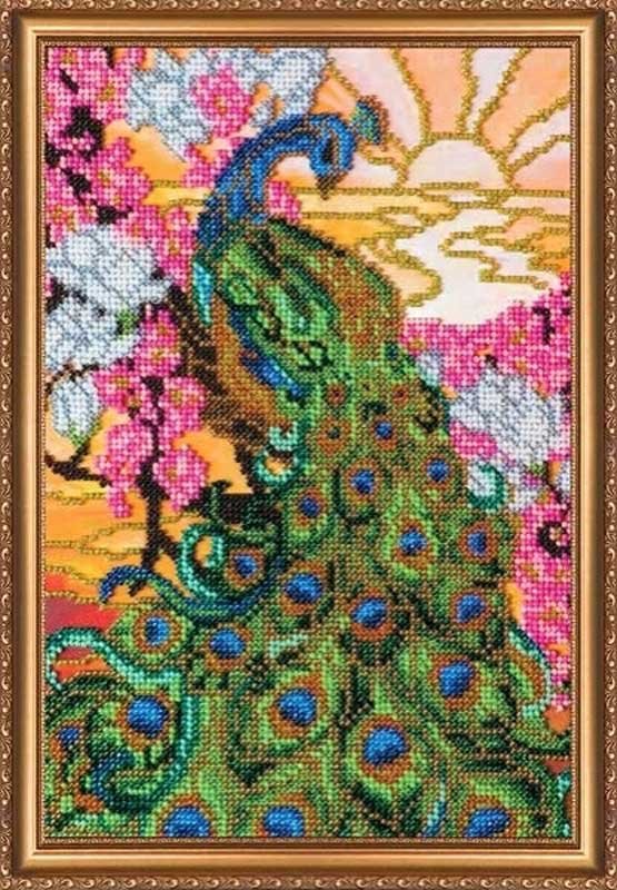 Foto Main Bead Embroidery Kit on Canvas  Abris Art AB-123 Peacock