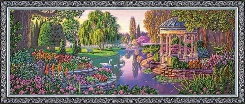 Foto Main Bead Embroidery Kit on Canvas  Abris Art AB-179 By the pond
