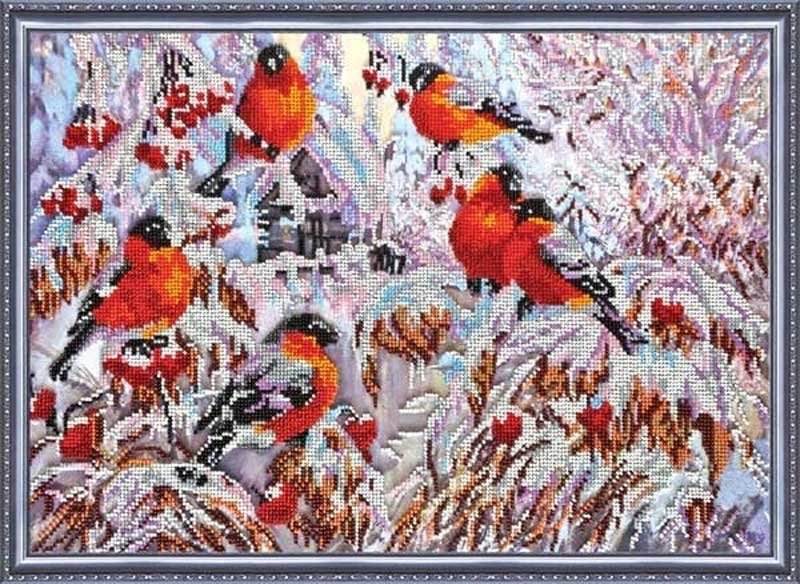Foto Main Bead Embroidery Kit on Canvas  Abris Art AB-216 Bullfinches