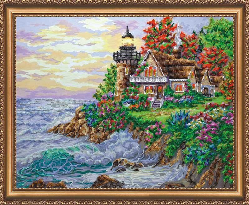 Foto Main Bead Embroidery Kit on Canvas  Abris Art AB-255 House by the sea