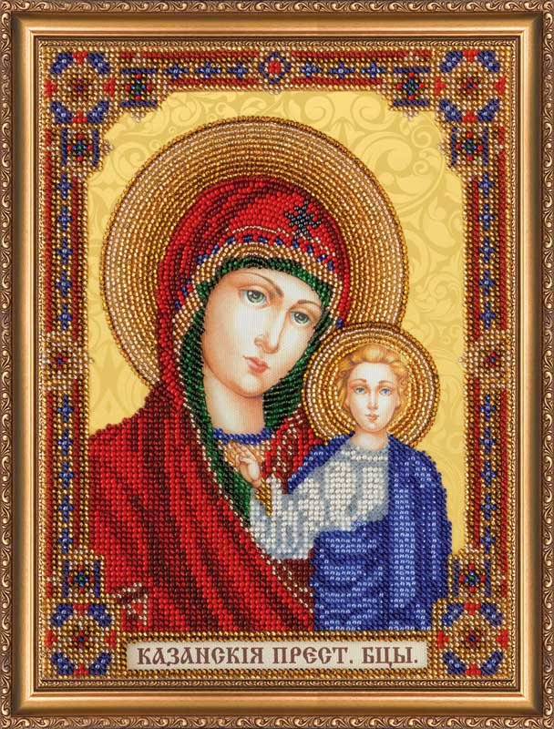 Foto Main Bead Embroidery Kit on Canvas  Abris Art AB-294 Home iconostasis of the Theotokos