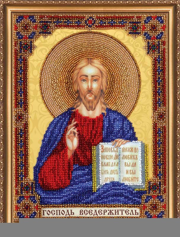 Foto Main Bead Embroidery Kit on Canvas  Abris Art AB-295 Home iconostasis Lord Almighty