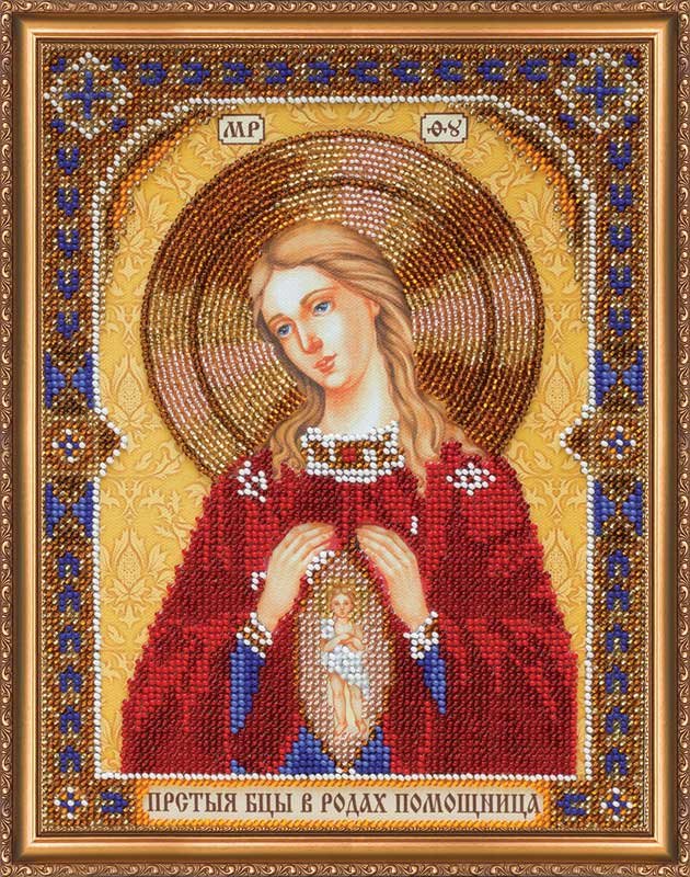 Foto Main Bead Embroidery Kit on Canvas  Abris Art AB-331 Icon of the Mother of God 
