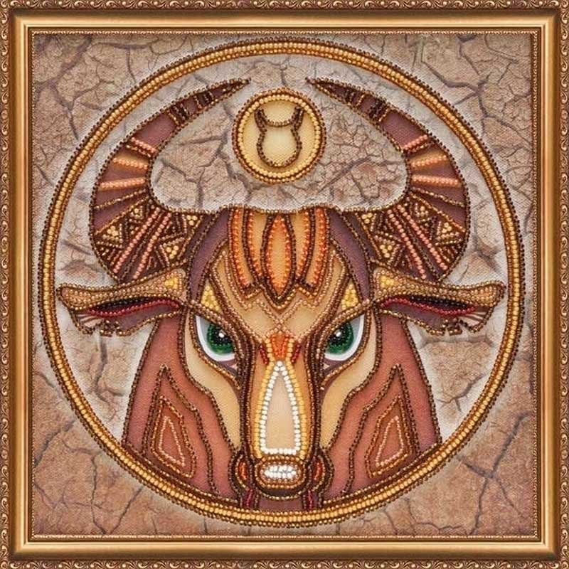 Foto Main Bead Embroidery Kit on Canvas  Abris Art AB-332-02 Sign of the Zodiac Taurus