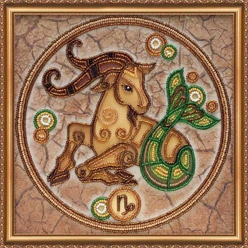 Foto Main Bead Embroidery Kit on Canvas  Abris Art AB-332-10 Sign of the Zodiac Capricorn