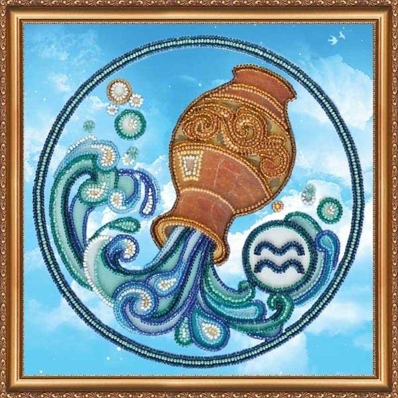 Foto Main Bead Embroidery Kit on Canvas  Abris Art AB-332-11 Sign of the Zodiac Aquarius