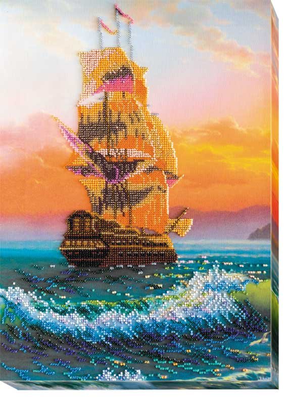 Foto Main Bead Embroidery Kit on Canvas  Abris Art AB-484 On the waves