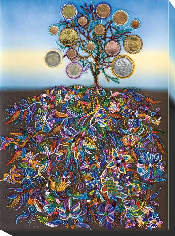 Фото Набор для вышивки бисером на холсте Абрис Арт АВ-508 Денежное дерево
