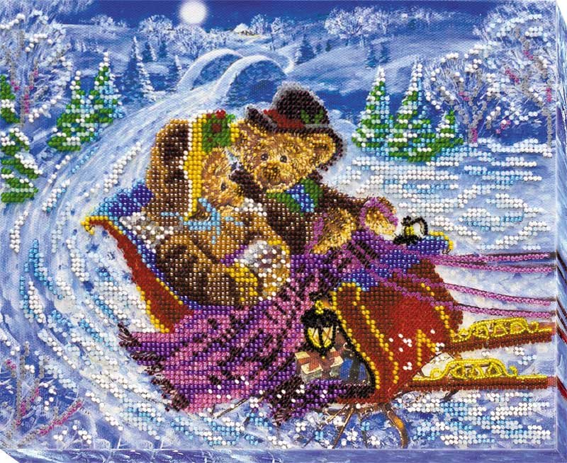 Foto Main Bead Embroidery Kit on Canvas  Abris Art AB-524 Sledging