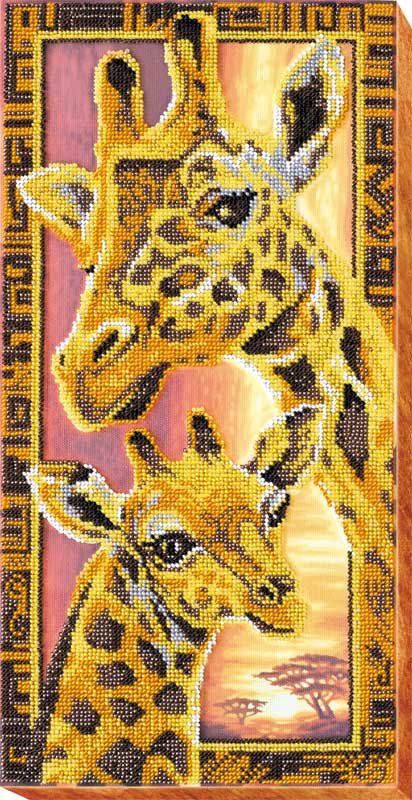 Foto Main Bead Embroidery Kit on Canvas  Abris Art AB-538 Giraffes