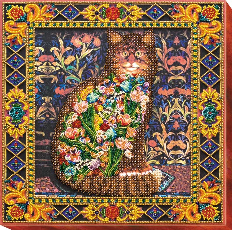 Foto Main Bead Embroidery Kit on Canvas  Abris Art AB-544 Fairy tale about a cat
