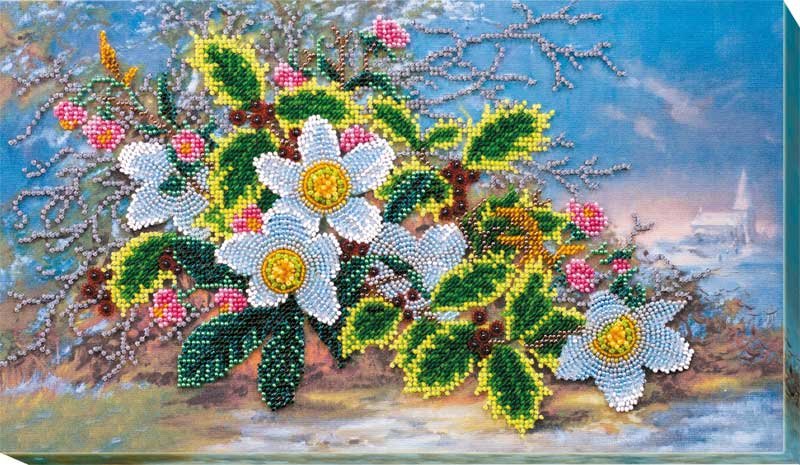Foto Main Bead Embroidery Kit on Canvas  Abris Art AB-565 Christmas bouquet