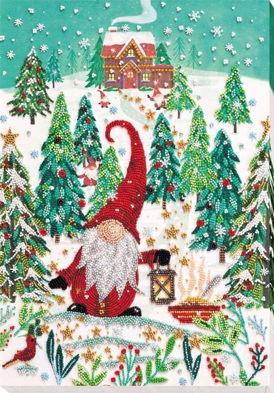 Foto Main Bead Embroidery Kit on Canvas  Abris Art AB-827 Visiting gnomes