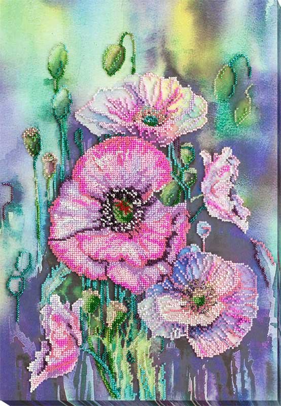 Foto Main Bead Embroidery Kit on Canvas  Abris Art AB-841 Delicate poppies