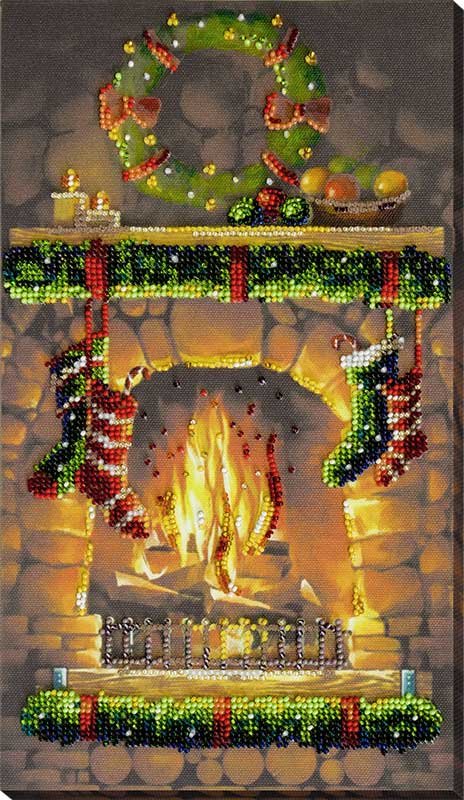 Foto Main Bead Embroidery Kit on Canvas  Abris Art AB-852 By the fireplace