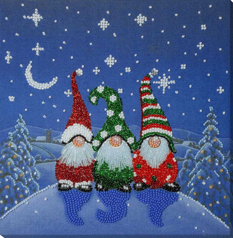 Foto Main Bead Embroidery Kit on Canvas  Abris Art AB-881 Three dwarfs