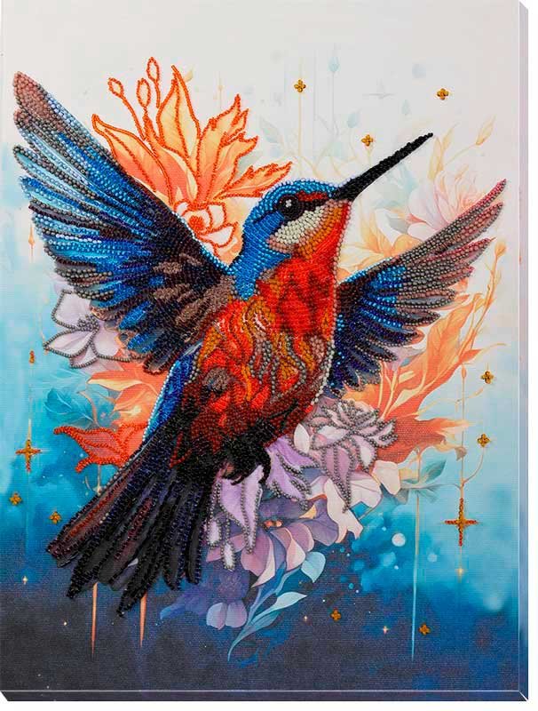 Foto Main Bead Embroidery Kit on Canvas  Abris Art AB-901 A colorful flap of a wing