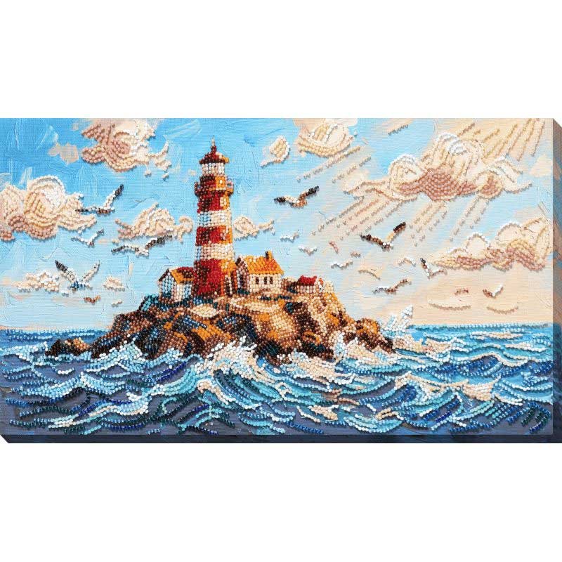 Foto Main Bead Embroidery Kit on Canvas  Abris Art AB-989 Lighthouse Above the Waves