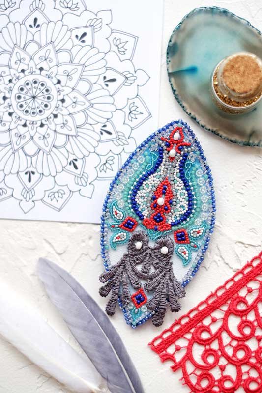 Фото Набор для вышивки бисером украшения на натуральном художественном холсте Абрис Арт AD-013 Восточный мотив