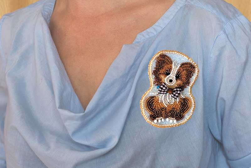 Фото Набор для вышивки бисером украшения на натуральном художественном холсте Паттернхолст Абрис Арт AD-104 Собачка