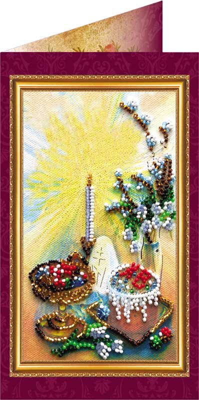 Photo Bead embroidery kit postcard Abris Art AO-004 Easter card-4