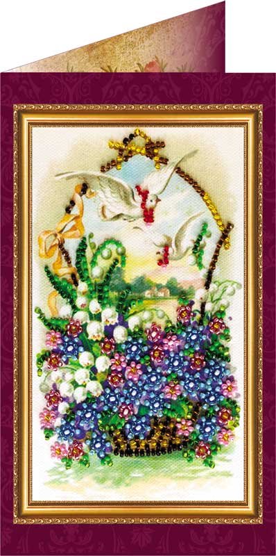 Photo Bead embroidery kit postcard Abris Art AO-015 Happy Angel Day