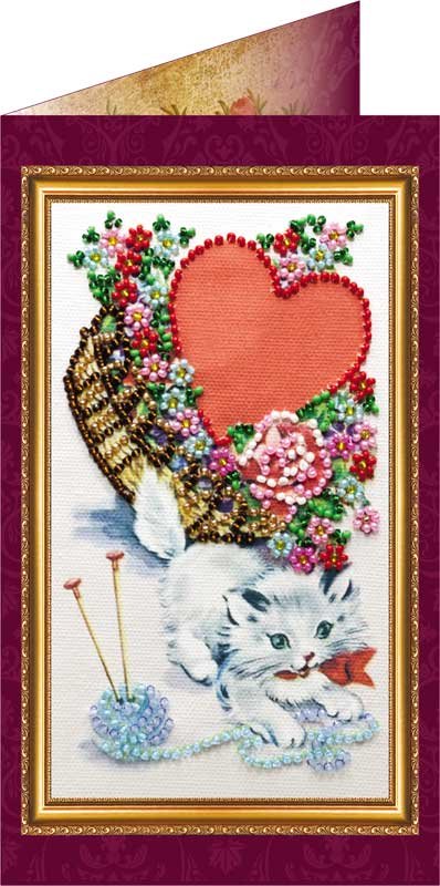 Photo Bead embroidery kit postcard Abris Art AO-019 With Love-2