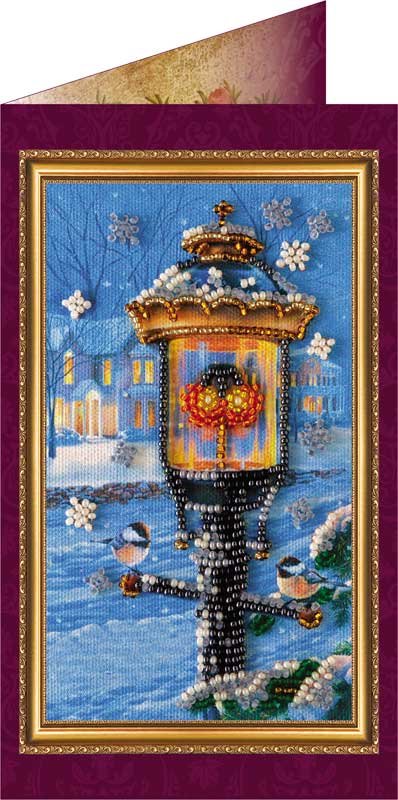 Photo Bead embroidery kit postcard Abris Art AO-031 Happy New Year-3