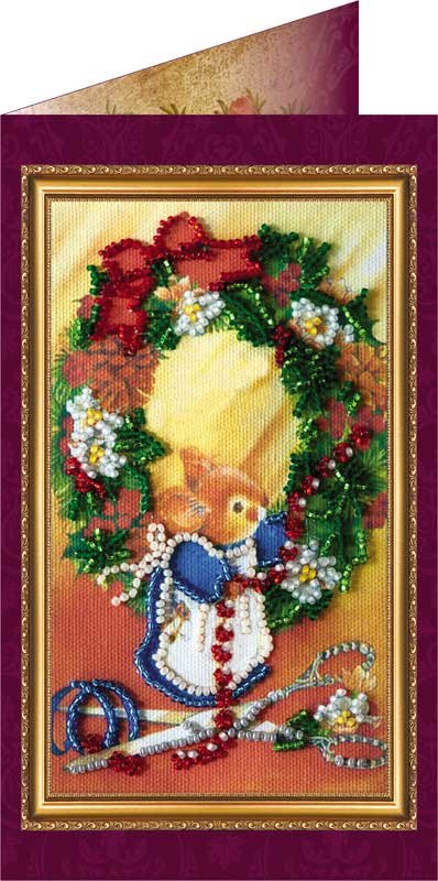 Photo Bead embroidery kit postcard Abris Art AO-033 Merry Christmas-1