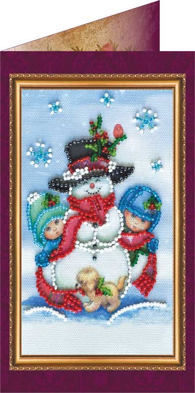 Photo Bead embroidery kit postcard Abris Art AO-052 Happy New Year-8