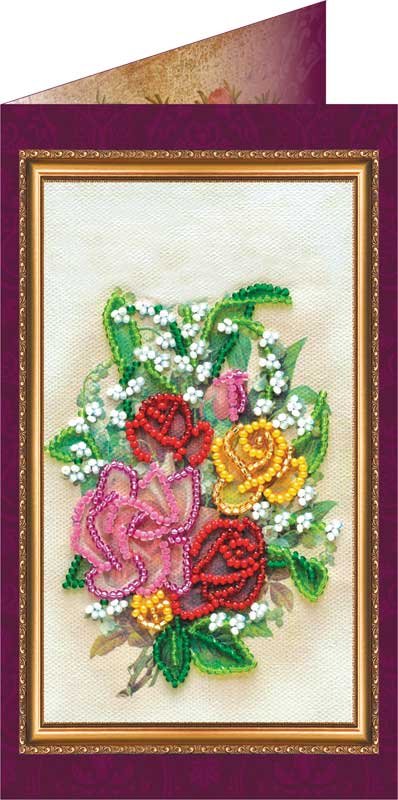 Photo Bead embroidery kit postcard Abris Art AO-057 Congratulations-11