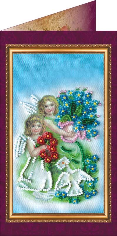 Photo Bead embroidery kit postcard Abris Art AO-058 Happy Angel Day 2