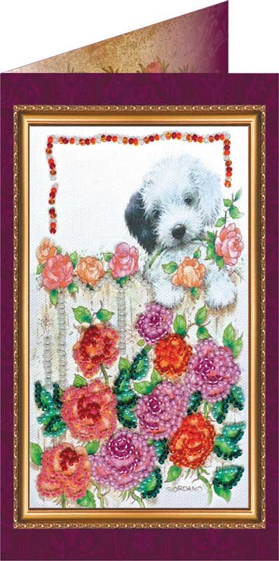 Photo Bead embroidery kit postcard Abris Art AO-086 I miss it