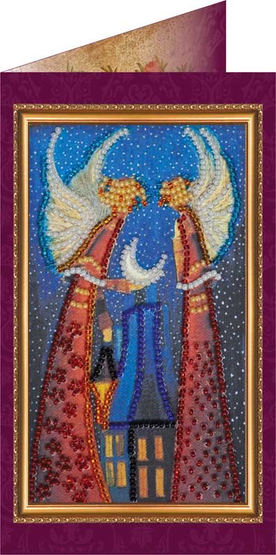 Photo Bead embroidery kit postcard Abris Art AO-090 Night for two