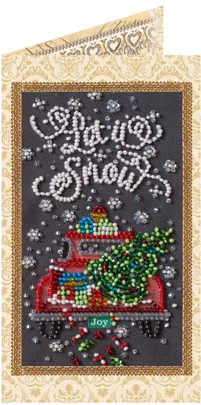 Photo Bead embroidery kit postcard Abris Art AO-152 Snow holiday