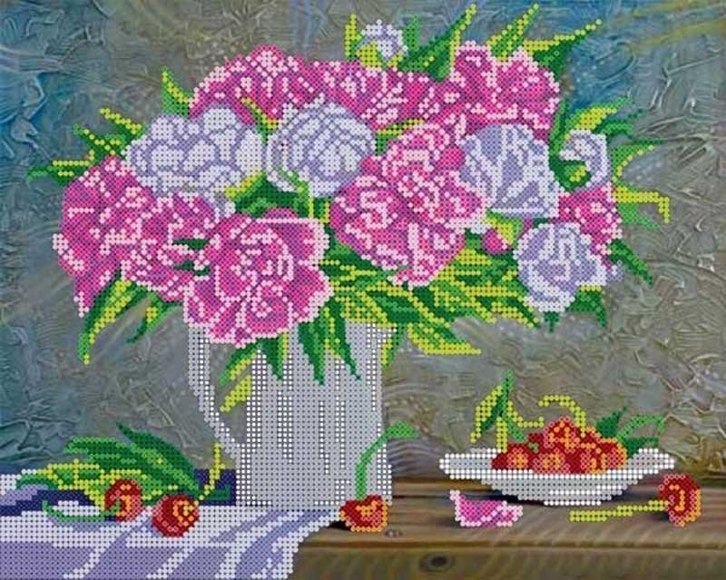 Photo Pattern for beading Abris Art AC-101 Bouquet of peonies