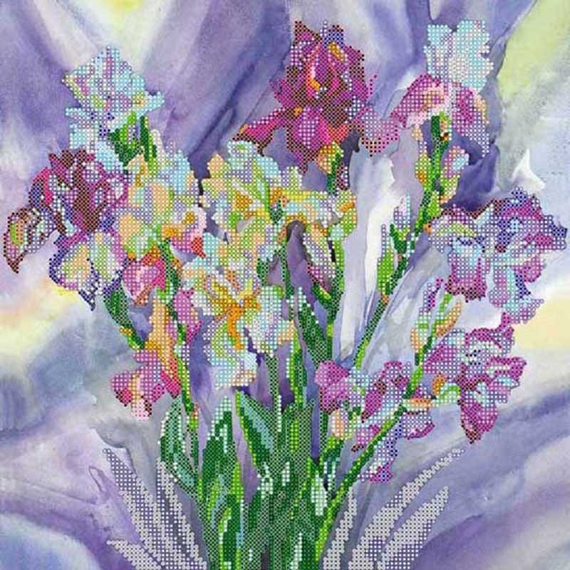 Photo Pattern for beading Abris Art AC-244 Watercolor Irises