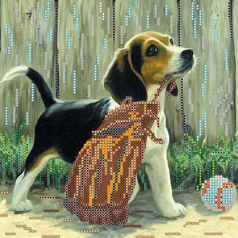 Фото Схема для вышивка бисером  Абрис Арт АС-462 Игривый щенок