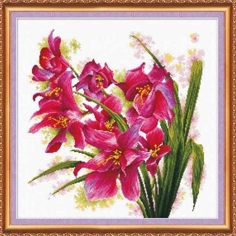 Фото Набір для вишивки хрестиком Абріс Арт АН-003 Лілові орхідеї