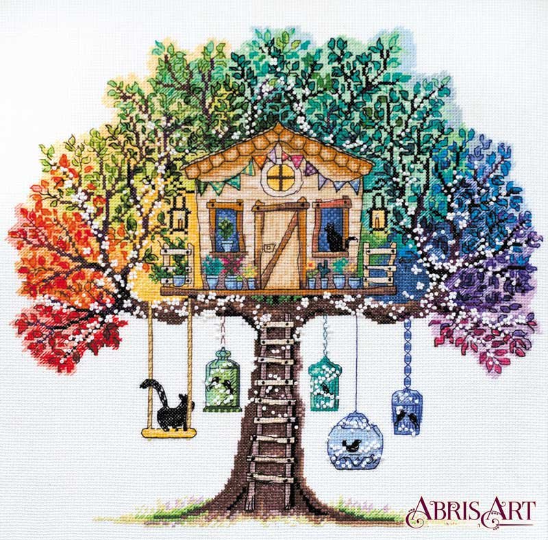 Photo Cross stitch kit Abris Art AH-061 Cat house